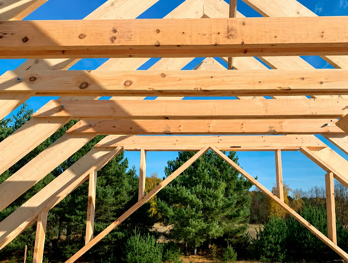 Wnętrze domu szkieletowego Timber Frame